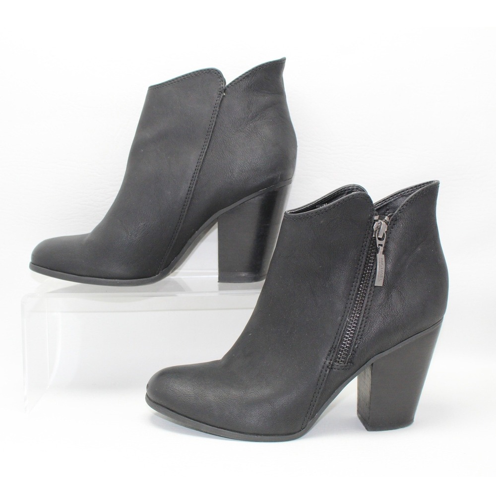 Michael Strahan Ginnie Black Ankle Boots Block Heel Side Zip Booties 7.5 152791